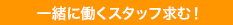 一緒に働くスタッフ求む！